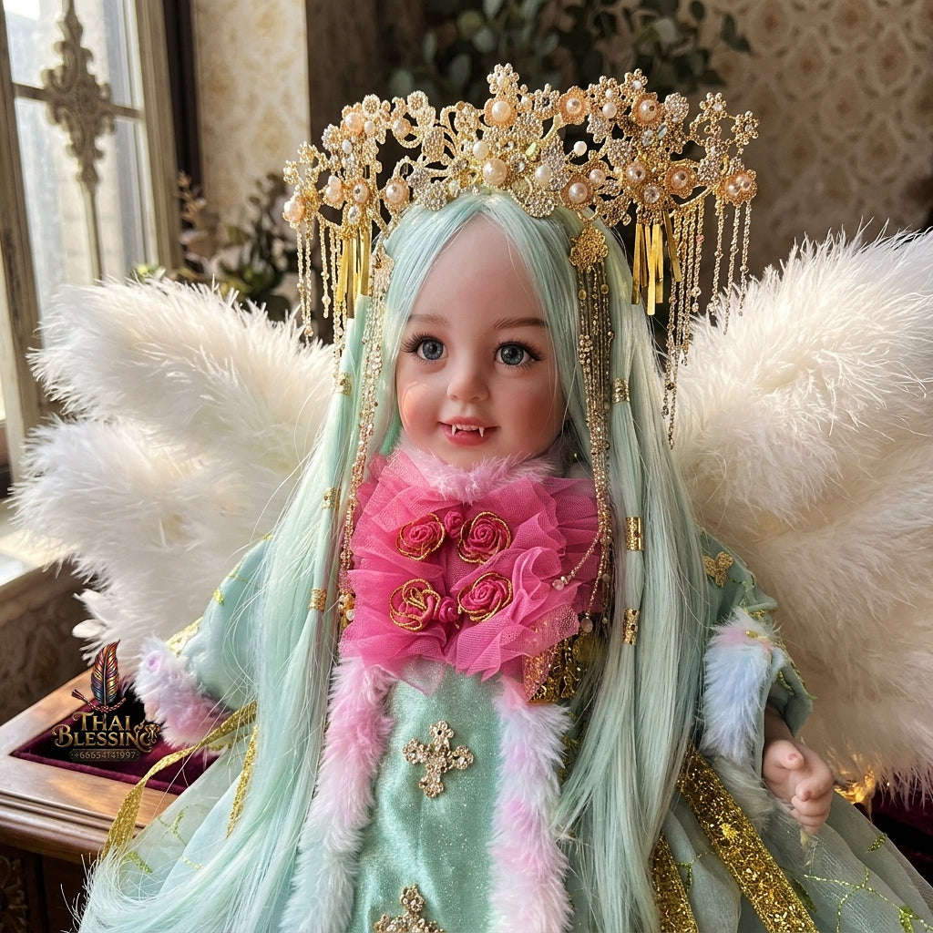 Authentic Thai 22-Inch Handmade Nine-Tailed Fox Kumaree Look Thep Spirit Child Doll - for Extreme Metta Charm, Business Wealth & Luck Thai Blessing Co By RURUECHA