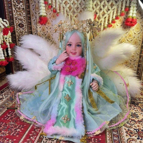 Authentic Thai 22-Inch Handmade Nine-Tailed Fox Kumaree Look Thep Spirit Child Doll - for Extreme Metta Charm, Business Wealth & Luck Thai Blessing Co By RURUECHA