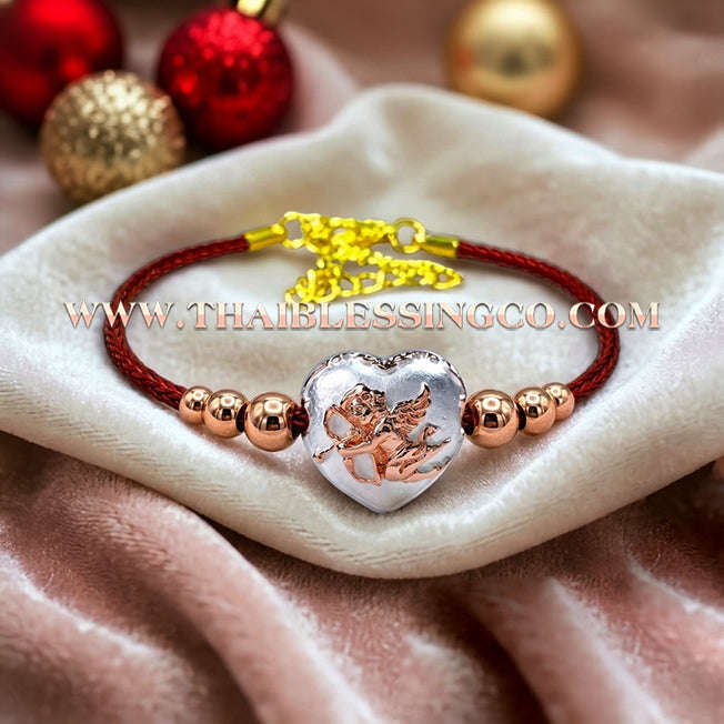💘 Authentic Thai Amulet 2023: Sovereign "Cupid’s Heart of Divine Love" by Kruba Baeng Wat Ban Tanod – Premium 2K Gold & Silver Samrit Edition for Extreme Attraction, Soulmate Manifestation, and Na Ok Taek Enchantment Talisman