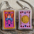 Authentic Thai Amulet "King of Butterflies Thep Chamlaeng Phamon Sacred Pink Powder Pendant" Consecrated by Kruba Krissana Intawanno, Weruwan Monastery B.E. 2555 (2012) Thai Blessing Co By RURUECHA