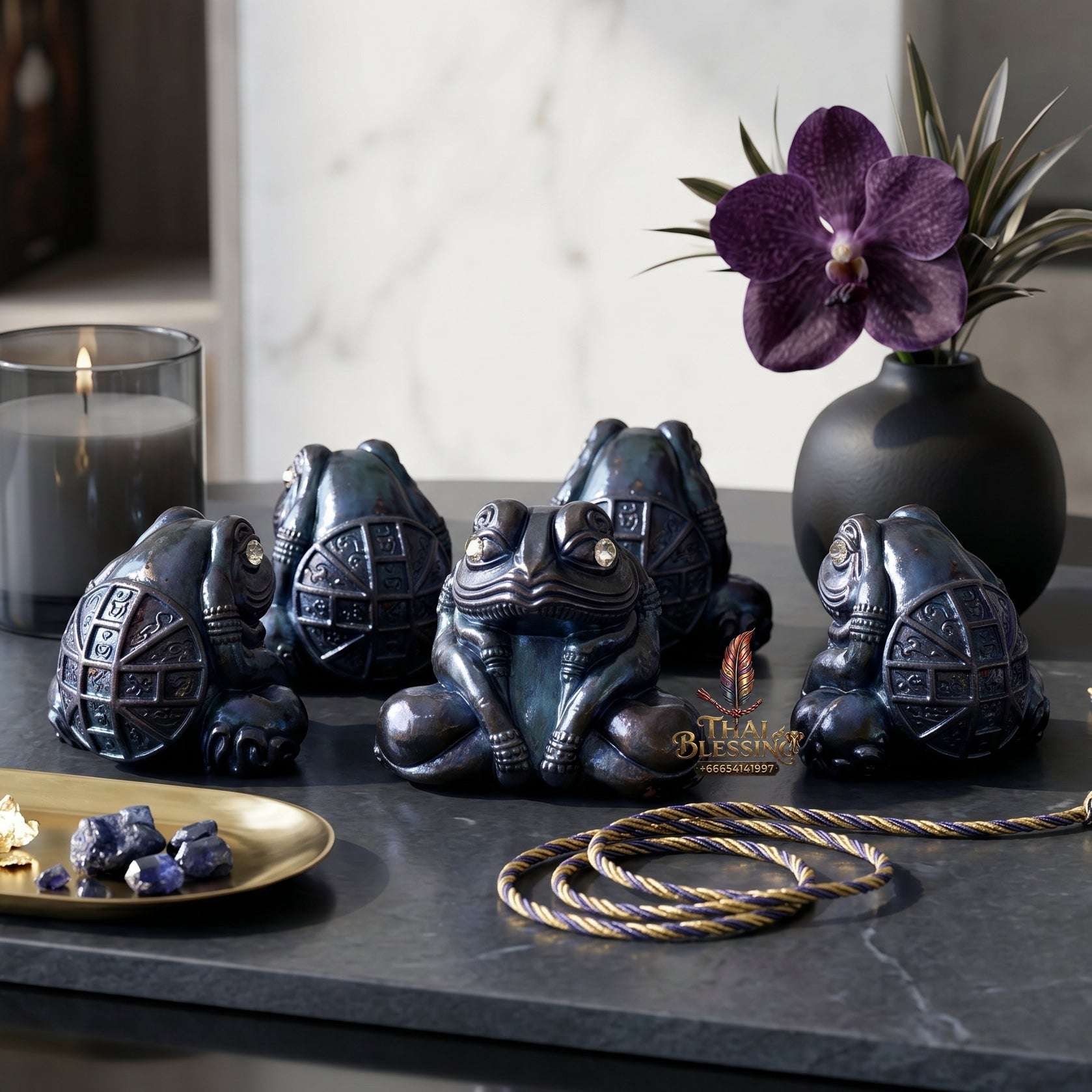 Authentic Thai Amulet Kop Kin Duean Moon-Devouring Liquidity Node - Khru Ba Chai Ya Patthaphi 2019, Sacred Nuea Samrit Bronze Sculpture, Elite Capital Extraction Asset & Asymmetric Brand Prosperity Token 4 Thai Blessing Co By RURUECHA