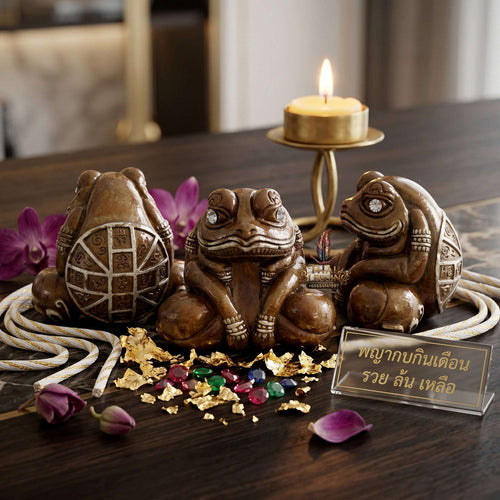 Authentic Thai Amulet Kop Kin Duean Moon-Devouring Liquidity Node - Khru Ba Chai Ya Patthaphi 2019, Sacred Nuea Samrit Bronze Sculpture, Elite Capital Extraction Asset & Asymmetric Brand Prosperity Token 6 Standard model