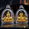 Authentic Thai Amulet "Mae Nang Phim Riding Wild Boar Enameled Thong Thip Brass Pendant" Consecrated by Phra Ajarn Prasan, Wat Chong Kling B.E. 2561 (2018) - Direct Nephew & Lineage Disciple of Luang Pu Up, Wat Thong Sai Thai Blessing Co By