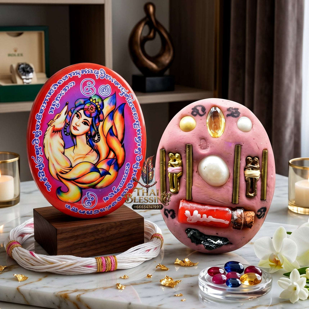 Authentic Thai Amulet Nine-Tailed Fox Oval Audience Alignment Node - Achan Ton Mon Phrawet 2016, High-Presence Profile Calibration Portrait Locket, Premium Charismatic Focus Array & Non-Frictional Customer Acquisition Filter 2