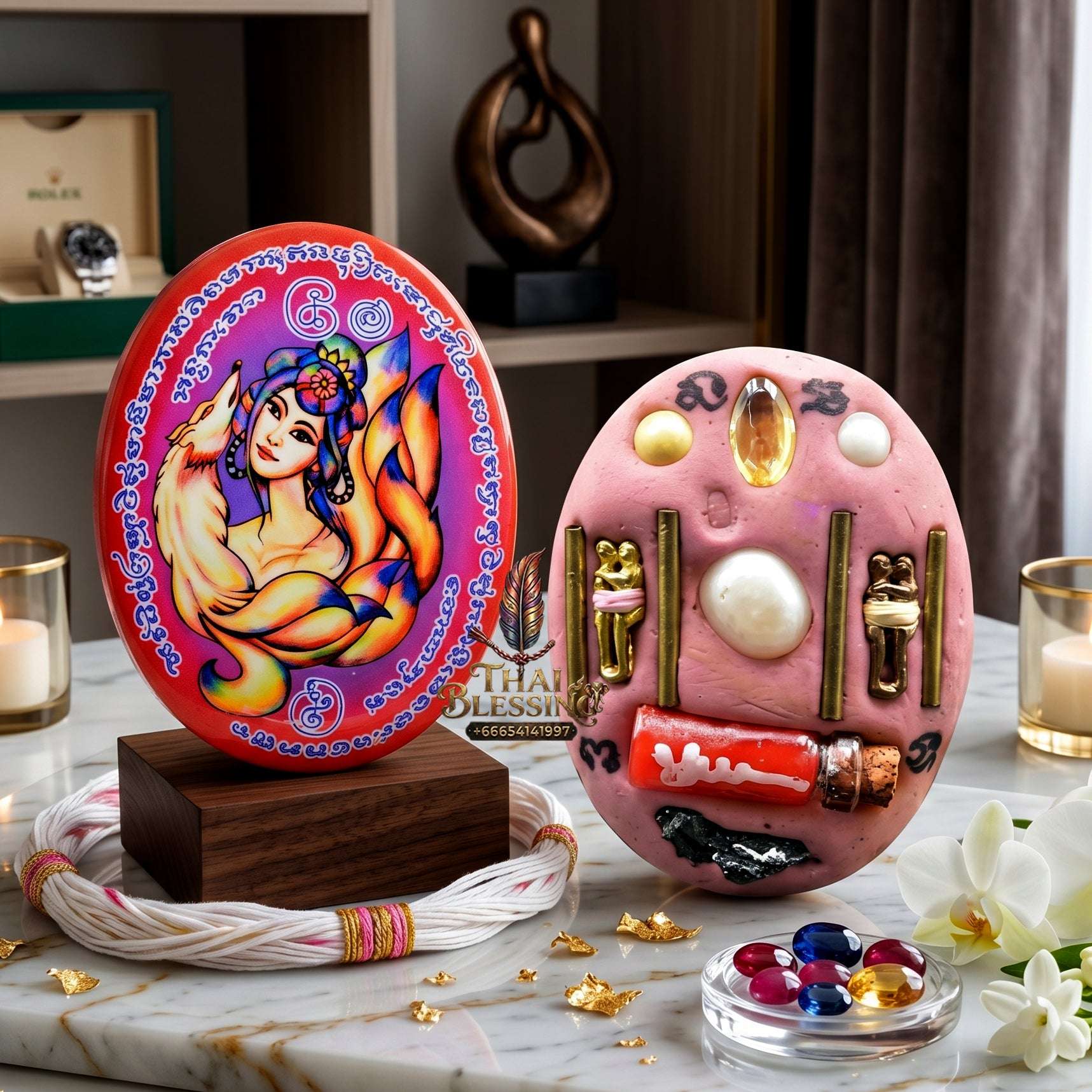 Authentic Thai Amulet Nine-Tailed Fox Oval Audience Alignment Node - Achan Ton Mon Phrawet 2016, High-Presence Profile Calibration Portrait Locket, Premium Charismatic Focus Array & Non-Frictional Customer Acquisition Filter 2