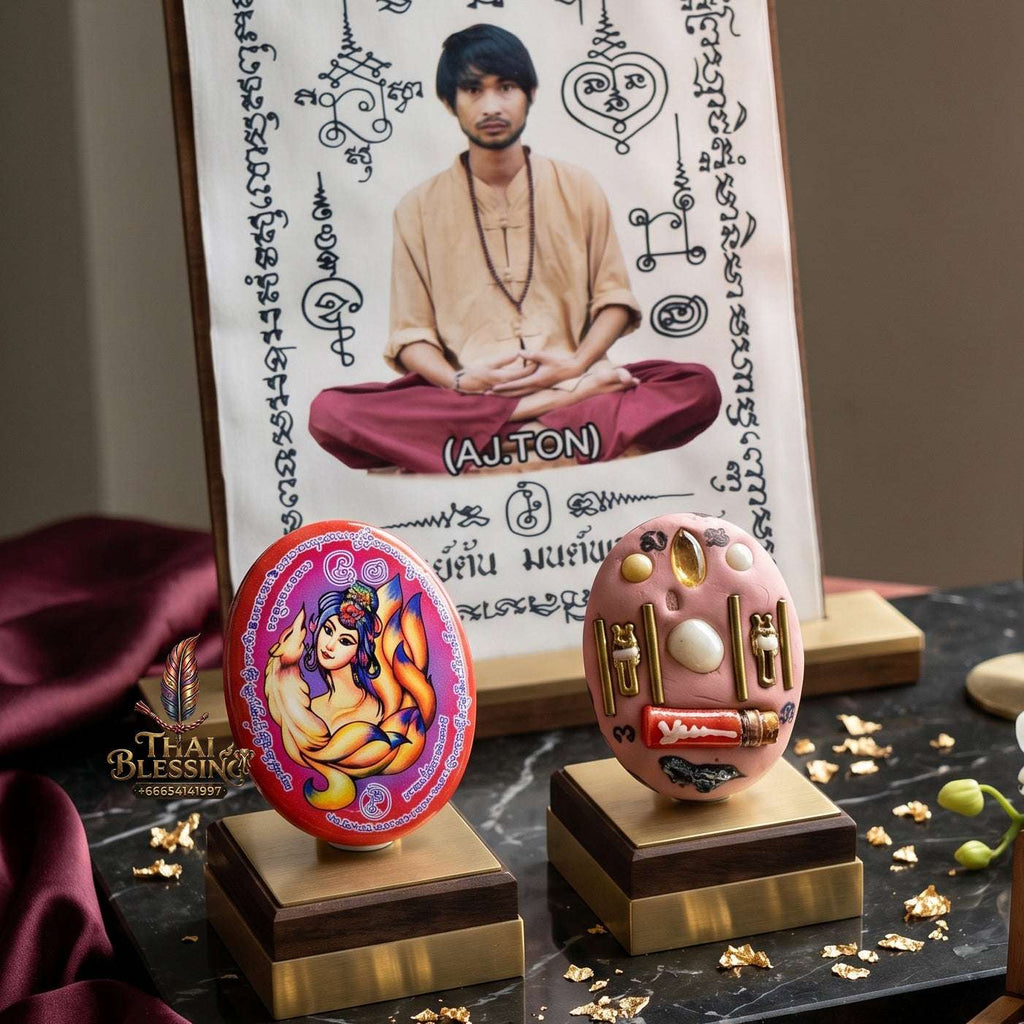 Authentic Thai Amulet Nine-Tailed Fox Oval Audience Alignment Node - Achan Ton Mon Phrawet 2016, High-Presence Profile Calibration Portrait Locket, Premium Charismatic Focus Array & Non-Frictional Customer Acquisition Filter 2