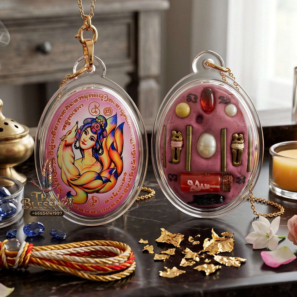 Authentic Thai Amulet Nine-Tailed Fox Oval Audience Alignment Node - Achan Ton Mon Phrawet 2016, High-Presence Profile Calibration Portrait Locket, Premium Charismatic Focus Array & Non-Frictional Customer Acquisition Filter 3