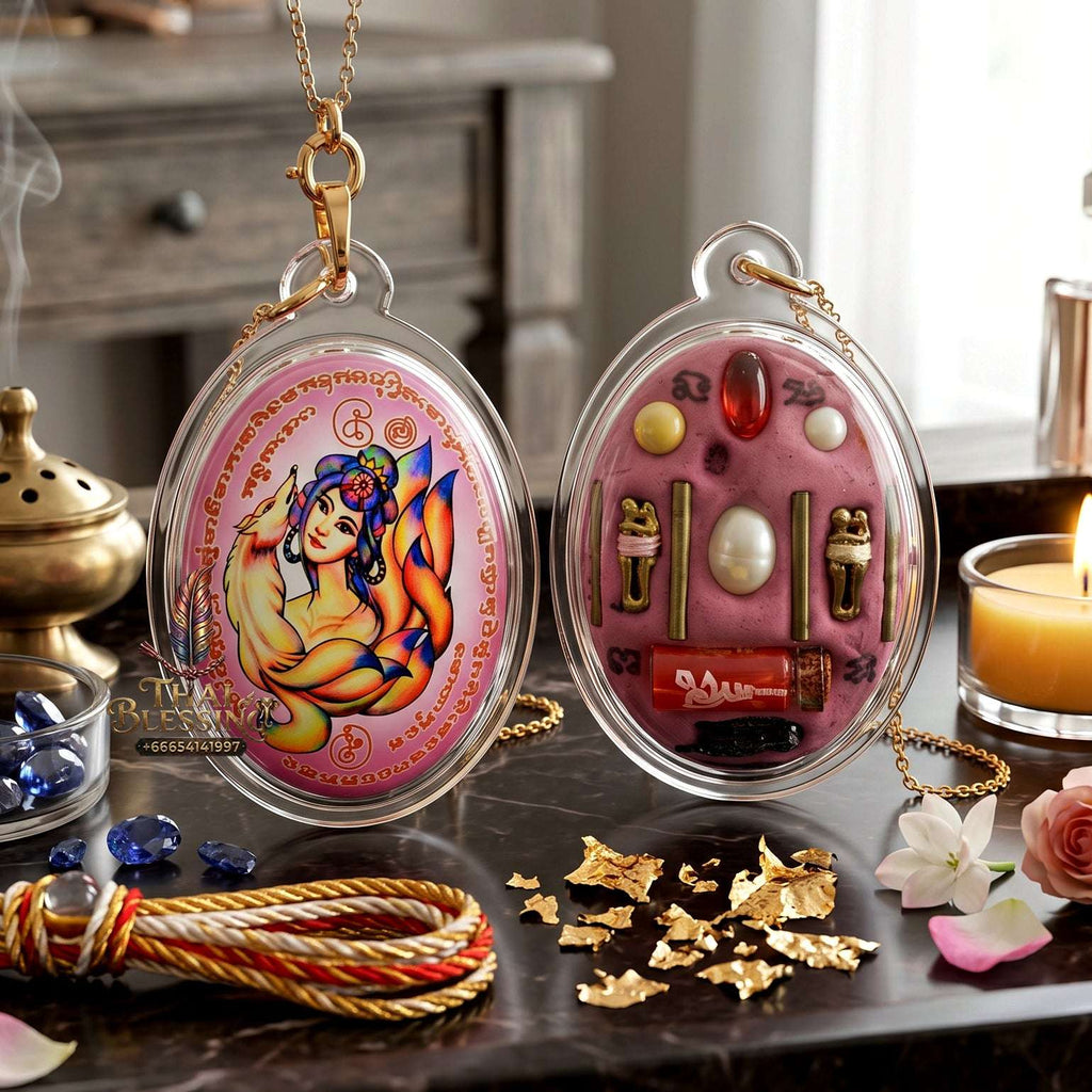 Authentic Thai Amulet Nine-Tailed Fox Oval Audience Alignment Node - Achan Ton Mon Phrawet 2016, High-Presence Profile Calibration Portrait Locket, Premium Charismatic Focus Array & Non-Frictional Customer Acquisition Filter 3
