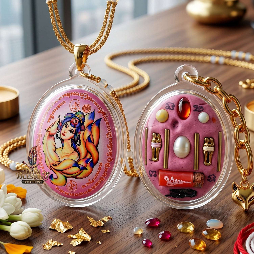 Authentic Thai Amulet Nine-Tailed Fox Oval Audience Alignment Node - Achan Ton Mon Phrawet 2016, High-Presence Profile Calibration Portrait Locket, Premium Charismatic Focus Array & Non-Frictional Customer Acquisition Filter 3