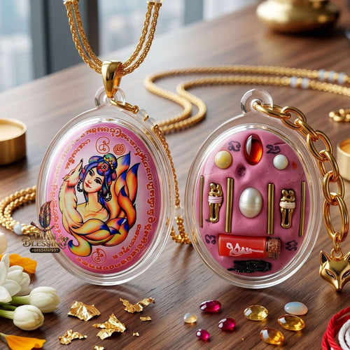 Authentic Thai Amulet Nine-Tailed Fox Oval Audience Alignment Node - Achan Ton Mon Phrawet 2016, High-Presence Profile Calibration Portrait Locket, Premium Charismatic Focus Array & Non-Frictional Customer Acquisition Filter 3