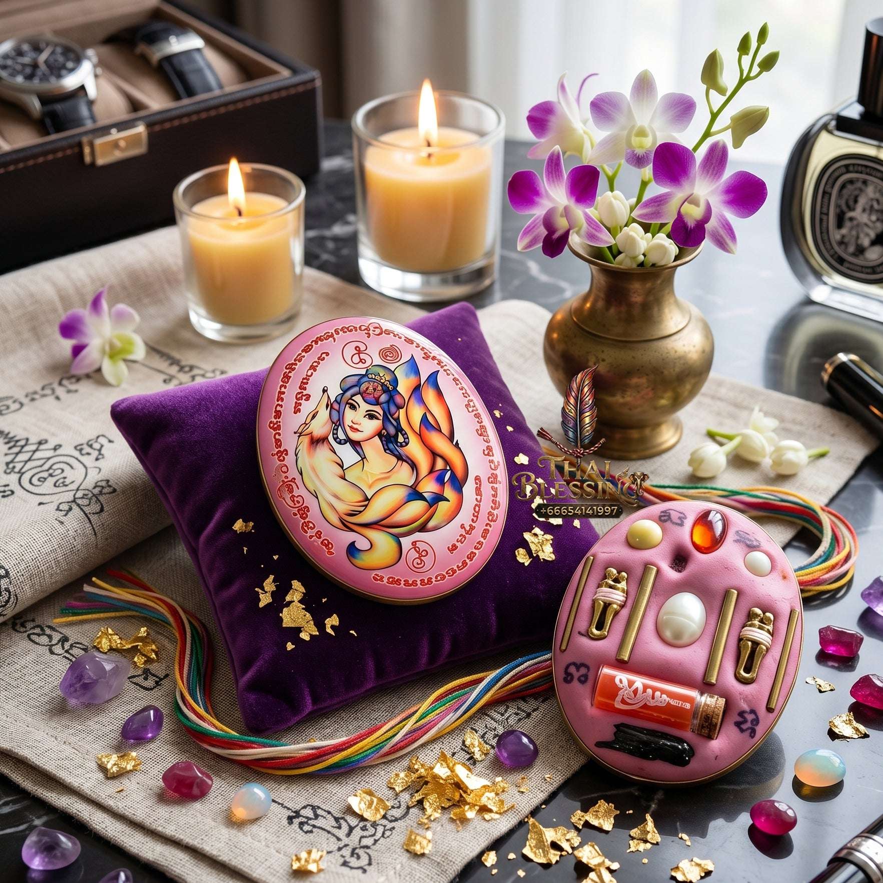 Authentic Thai Amulet Nine-Tailed Fox Oval Audience Alignment Node - Achan Ton Mon Phrawet 2016, High-Presence Profile Calibration Portrait Locket, Premium Charismatic Focus Array & Non-Frictional Customer Acquisition Filter 3 Standard model