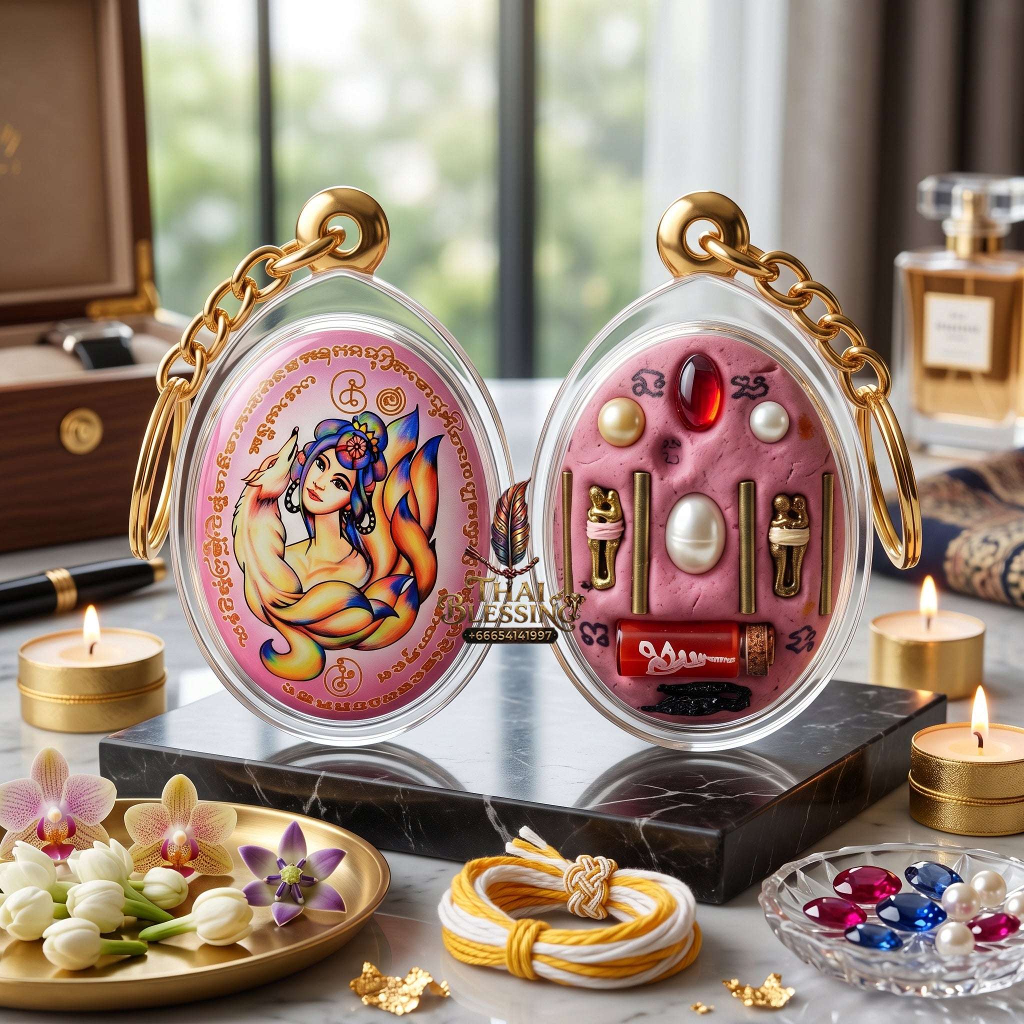 Authentic Thai Amulet Nine-Tailed Fox Oval Audience Alignment Node - Achan Ton Mon Phrawet 2016, High-Presence Profile Calibration Portrait Locket, Premium Charismatic Focus Array & Non-Frictional Customer Acquisition Filter 3