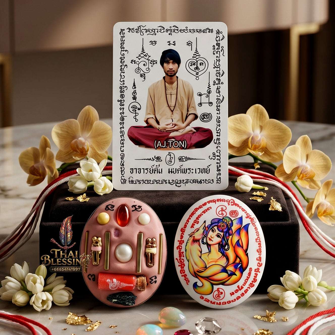 Authentic Thai Amulet Nine-Tailed Fox Oval Audience Alignment Node - Achan Ton Mon Phrawet 2016, High-Presence Profile Calibration Portrait Locket, Premium Charismatic Focus Array & Non-Frictional Customer Acquisition Filter Standard model