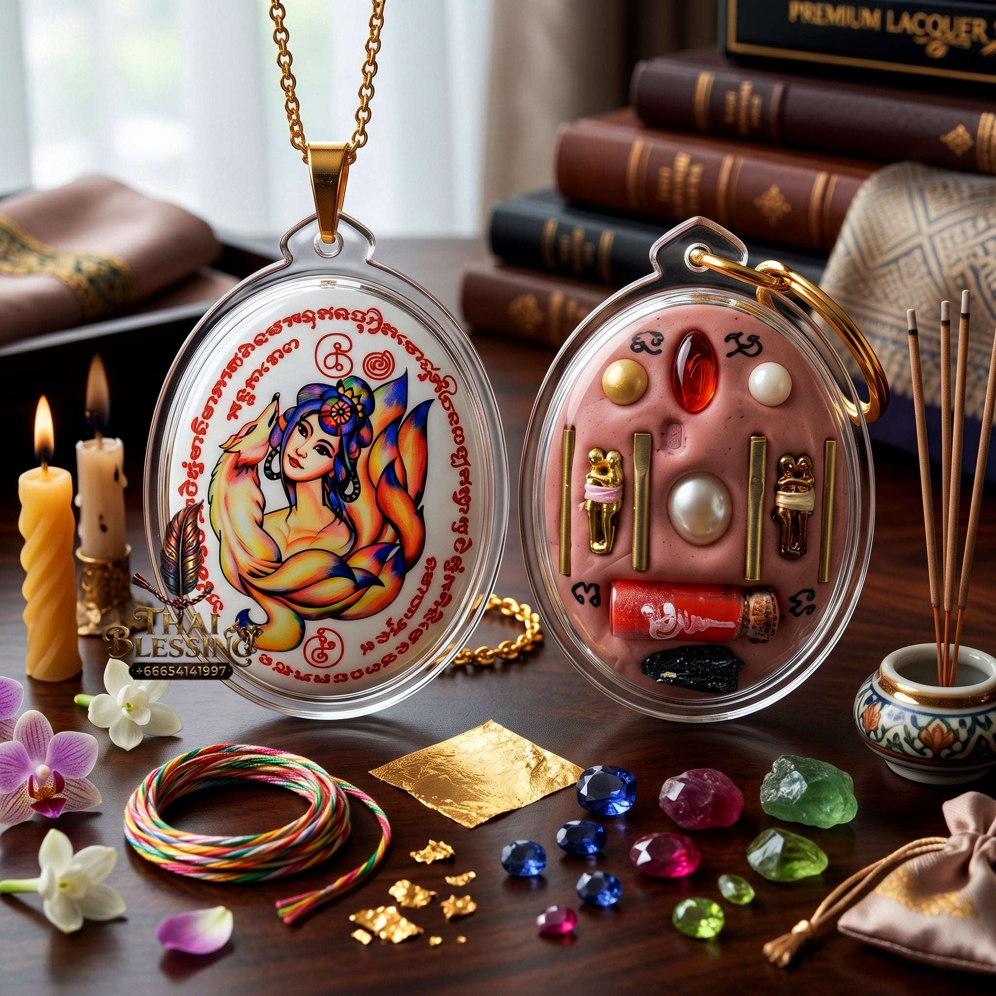 Authentic Thai Amulet Nine-Tailed Fox Oval Audience Alignment Node - Achan Ton Mon Phrawet 2016, High-Presence Profile Calibration Portrait Locket, Premium Charismatic Focus Array & Non-Frictional Customer Acquisition Filter