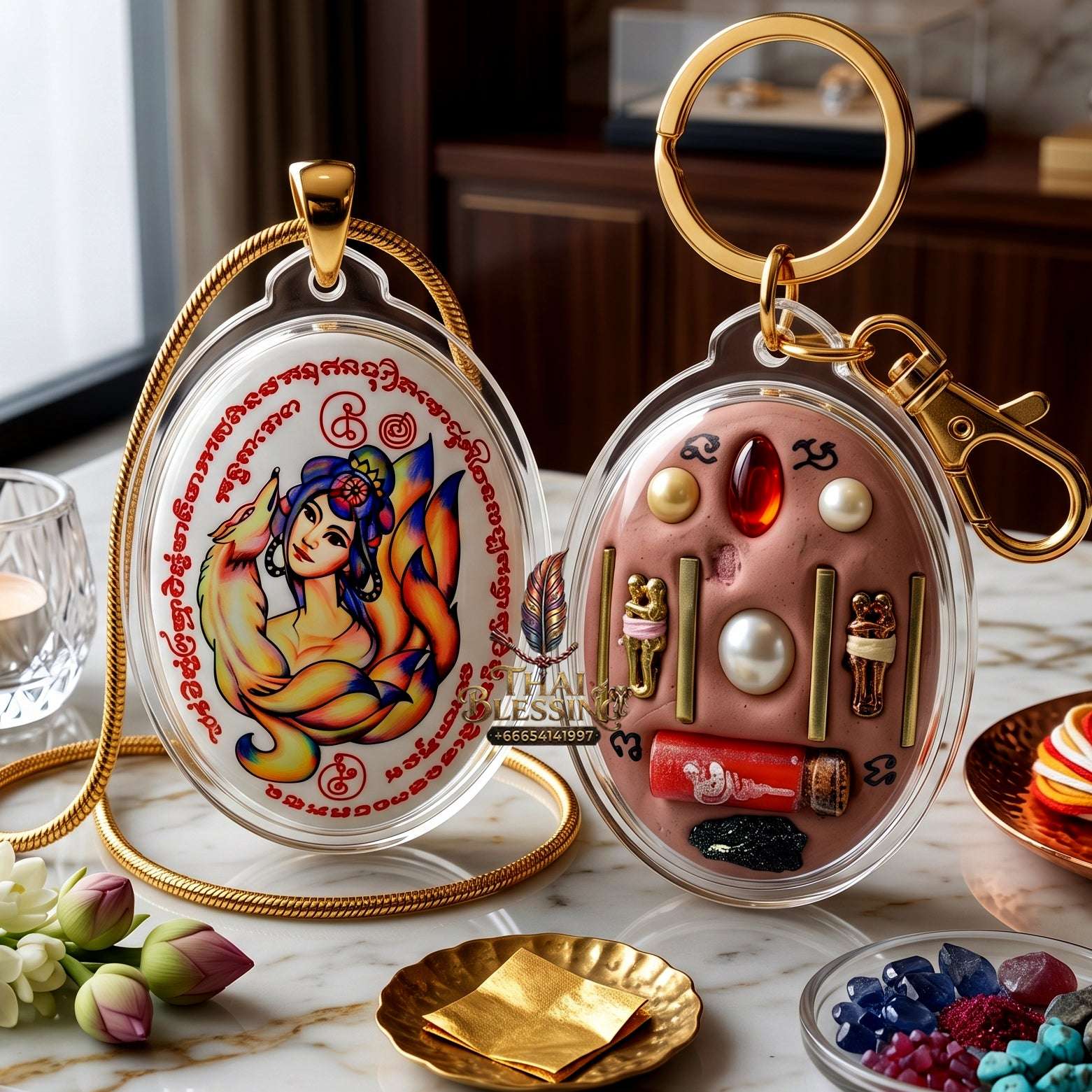 Authentic Thai Amulet Nine-Tailed Fox Oval Audience Alignment Node - Achan Ton Mon Phrawet 2016, High-Presence Profile Calibration Portrait Locket, Premium Charismatic Focus Array & Non-Frictional Customer Acquisition Filter