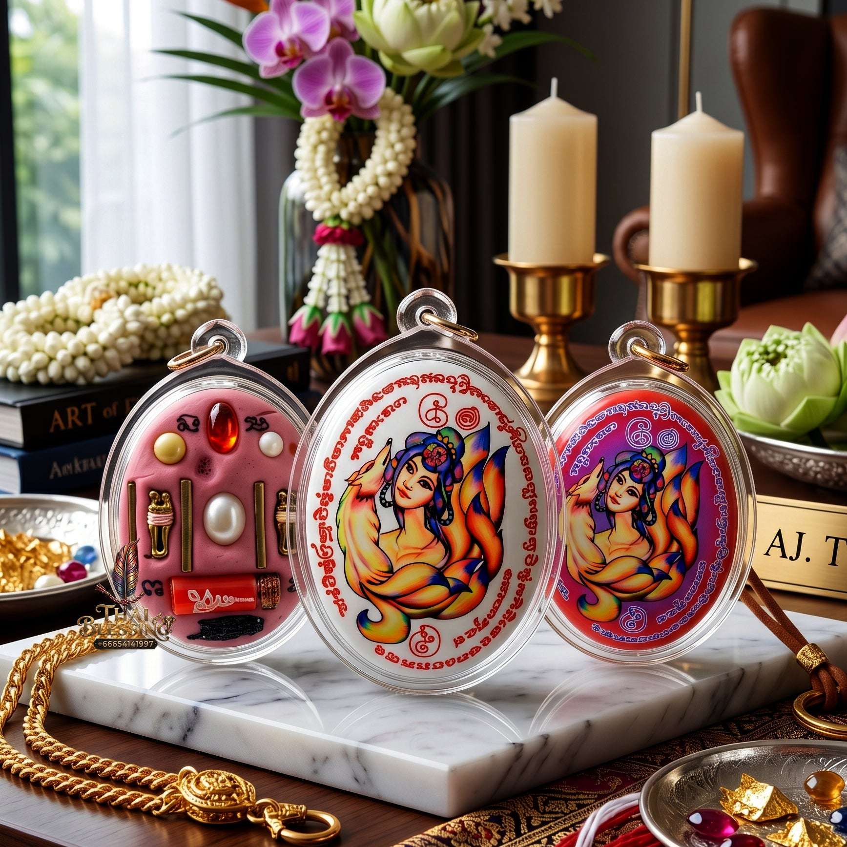 Authentic Thai Amulet Nine-Tailed Fox Oval Audience Alignment Node - Achan Ton Mon Phrawet 2016, High-Presence Profile Calibration Portrait Locket, Premium Charismatic Focus Array & Non-Frictional Customer Acquisition Filter