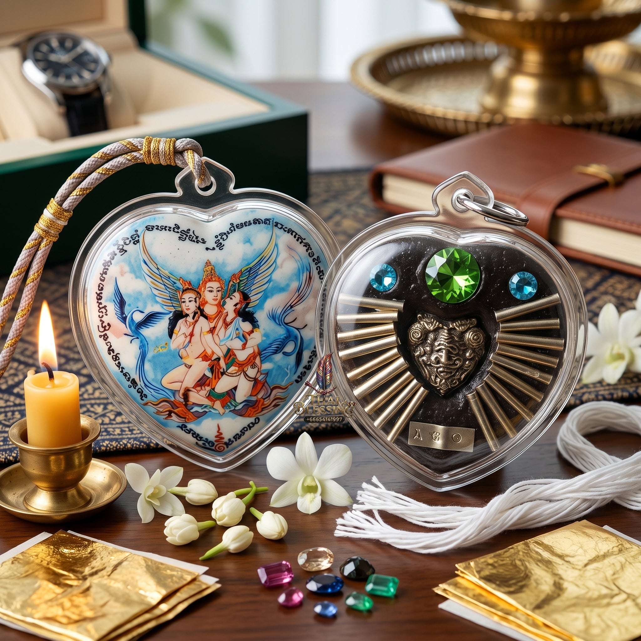 ✨👑💎 Authentic Thai Amulet Phet Phayathorn Audience Node - Luang Pu Nen Kaew High-Presence Locket, 2016 Executive Brand Asset Includes waterproof case.