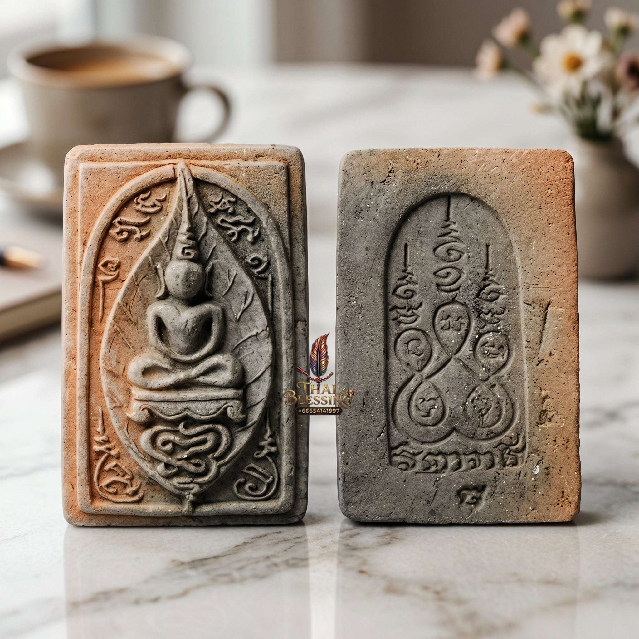 ✨ Authentic Thai Amulet Phra Somdej Bai Manao Baked Clay - Blessed Sacred Talisman for Metta and Overcoming Obstacles Thai Blessing Co By RURUECHA