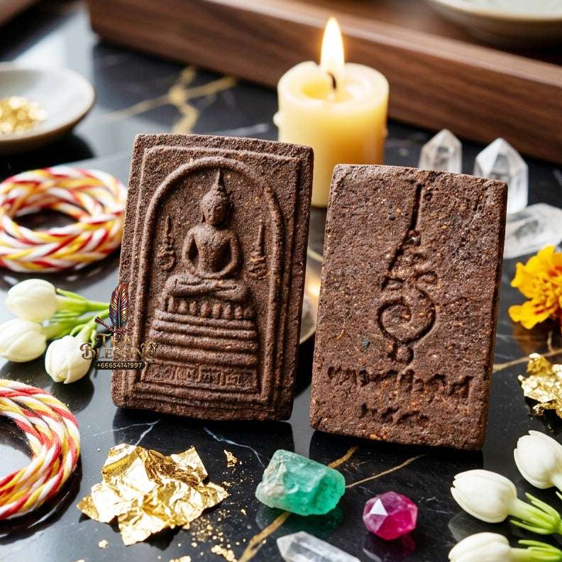 ✨ Authentic Thai Amulet Phra Somdej Khang U Sacred Chanmark - Blessed Powder Talisman by Luang Pu Khamphan Wat That Mahachai 2546 for Prosperity and Supreme Protection Standard model