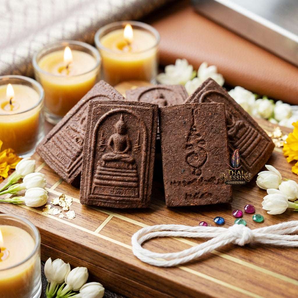 ✨ Authentic Thai Amulet Phra Somdej Khang U Sacred Chanmark - Blessed Powder Talisman by Luang Pu Khamphan Wat That Mahachai 2546 for Prosperity and Supreme Protection