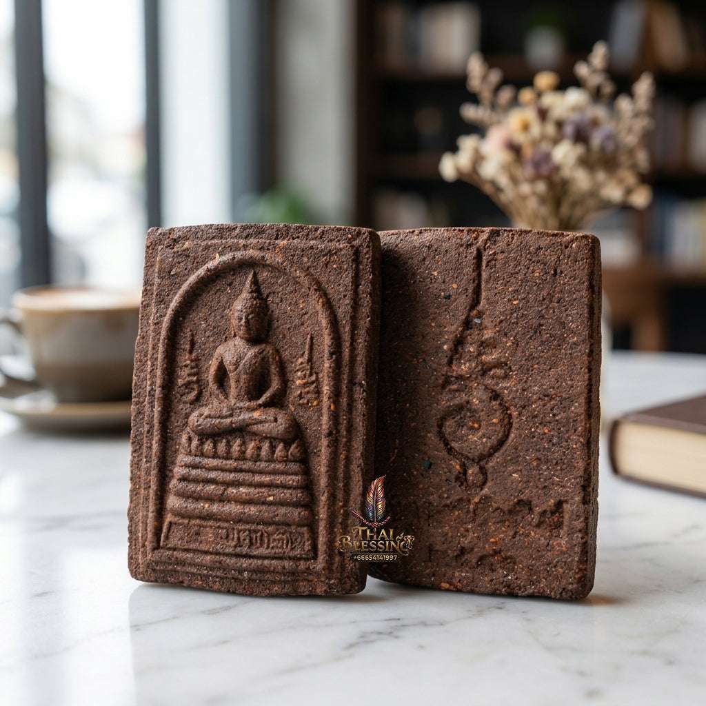 ✨ Authentic Thai Amulet Phra Somdej Khang U Sacred Chanmark - Blessed Powder Talisman by Luang Pu Khamphan Wat That Mahachai 2546 for Prosperity and Supreme Protection