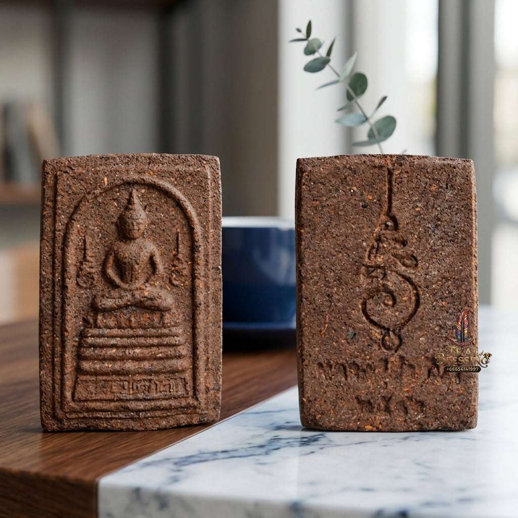 ✨ Authentic Thai Amulet Phra Somdej Khang U Sacred Chanmark - Blessed Powder Talisman by Luang Pu Khamphan Wat That Mahachai 2546 for Prosperity and Supreme Protection