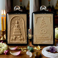 ✨ Authentic Thai Amulet Phra Somdej Khee Singh Nuea Phong Phutthakhun - Blessed Chern Ma Ruay Edition Talisman by Luang Pu Chern Wat Budda 2556 for Supreme Power and Rushing Wealth Thai Blessing Co By RURUECHA