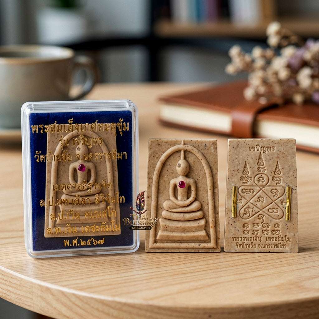 ✨ Authentic Thai Amulet Phra Somdej Pim Yai Ket Thaloo Boom Nuea Phong Namman - Blessed Charoen Porn Edition Talisman Supported by Luang Pu Sila and Luang Pu Wern 2567 for Ultimate Wealth and Royal Blessing