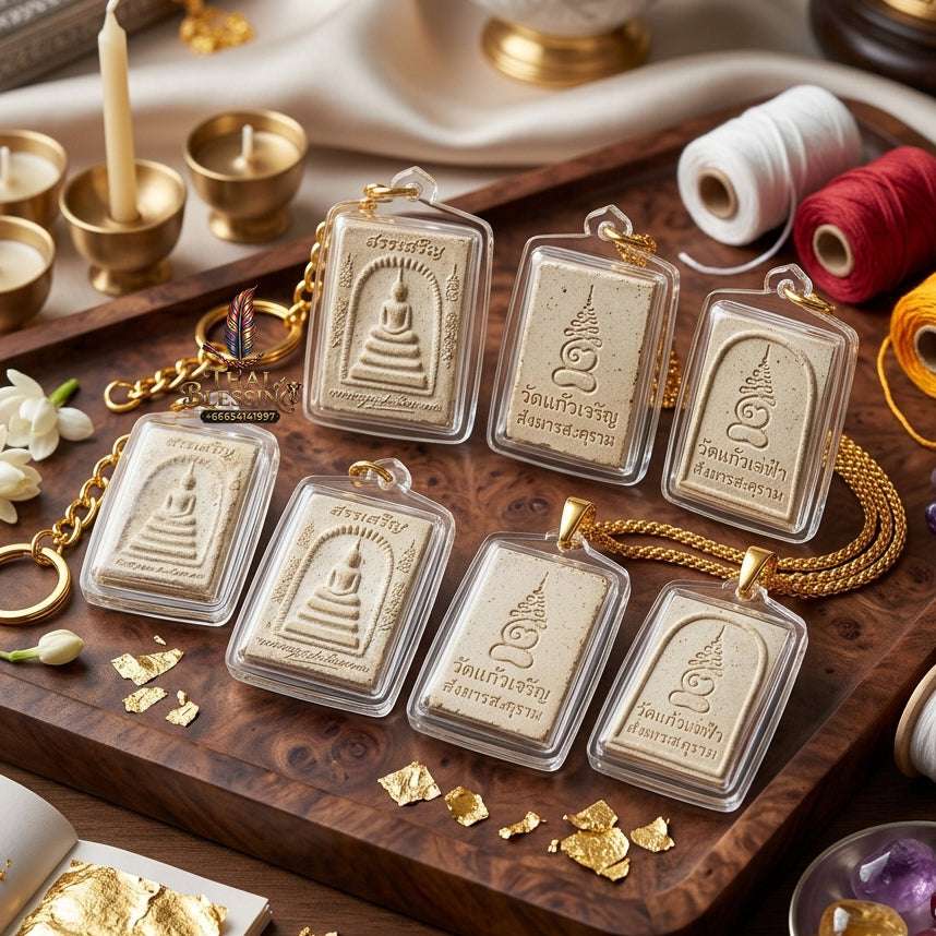 ✨ Authentic Thai Amulet Phra Somdej Sacred Powder - Blessed Talisman by Luang Phor Yord Wat Kaew Charoen 2537 for Prosperity and Peace Thai Blessing Co By RURUECHA