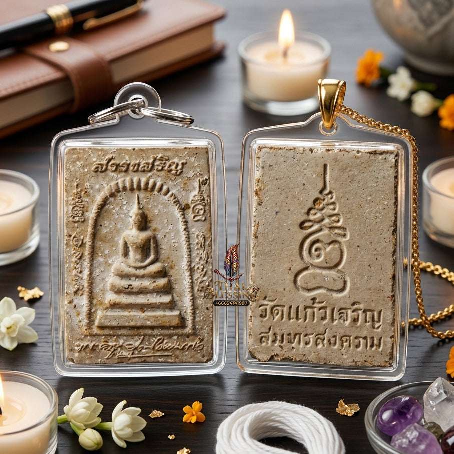 ✨ Authentic Thai Amulet Phra Somdej Sacred Powder - Blessed Talisman by Luang Phor Yord Wat Kaew Charoen 2537 for Prosperity and Peace Thai Blessing Co By RURUECHA