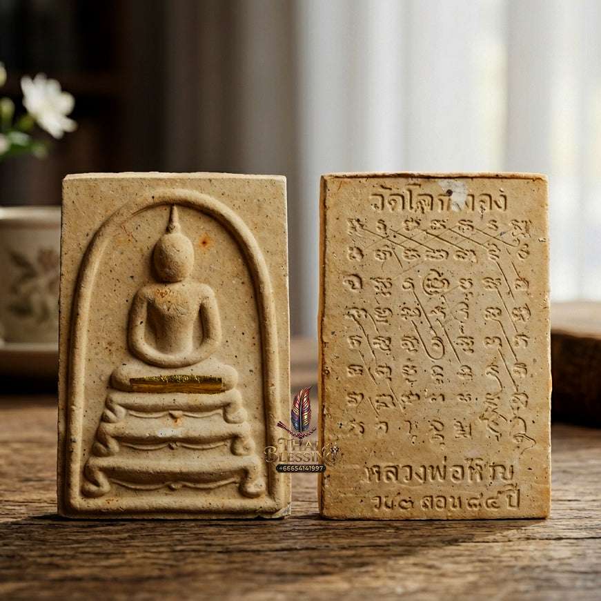 ✨ Authentic Thai Amulet Phra Somdej Than Singh Gold Takrut - Blessed Sacred Powder Talisman by Luang Phor Chern Wat Khok Thong 2536 for Extreme Wealth and Protection