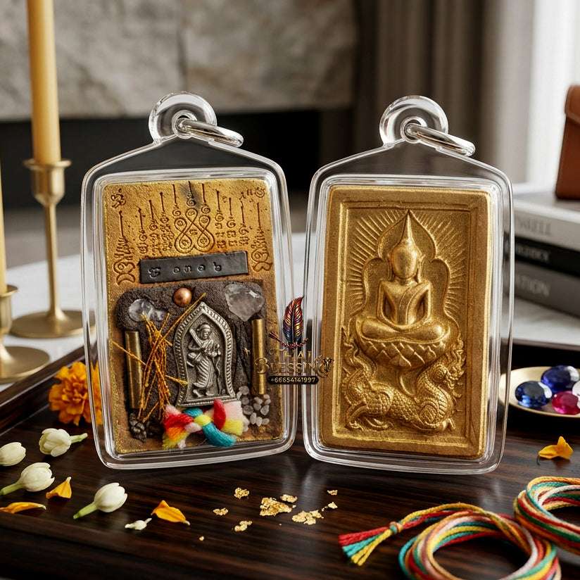 Authentic Thai Amulet Phra Somdej Waek Marn Ananta Sub Blessed Talisman for Prosperity and Protection Thai Blessing Co By RURUECHA
