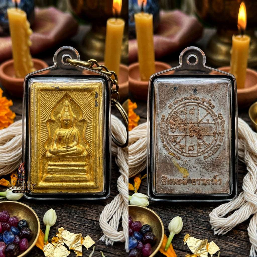 ✨ Authentic Thai Amulet Phra Somdej Whak Marn Wahn Saboo Lued - Blessed Sacred Herb and Elephant Oil Talisman by Luang Pu Simpalee Wat Pa Wichai Ruam Mit 2558 for Ultimate Breakthrough and Barrier Protection Thai Blessing Co By RURUECHA