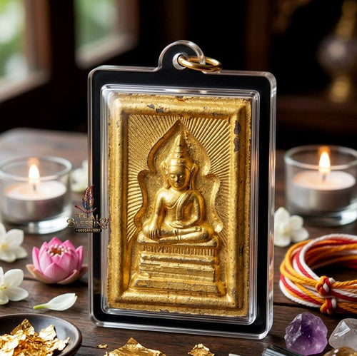 ✨ Authentic Thai Amulet Phra Somdej Whak Marn Wahn Saboo Lued - Blessed Sacred Herb and Elephant Oil Talisman by Luang Pu Simpalee Wat Pa Wichai Ruam Mit 2558 for Ultimate Breakthrough and Barrier Protection Thai Blessing Co By RURUECHA