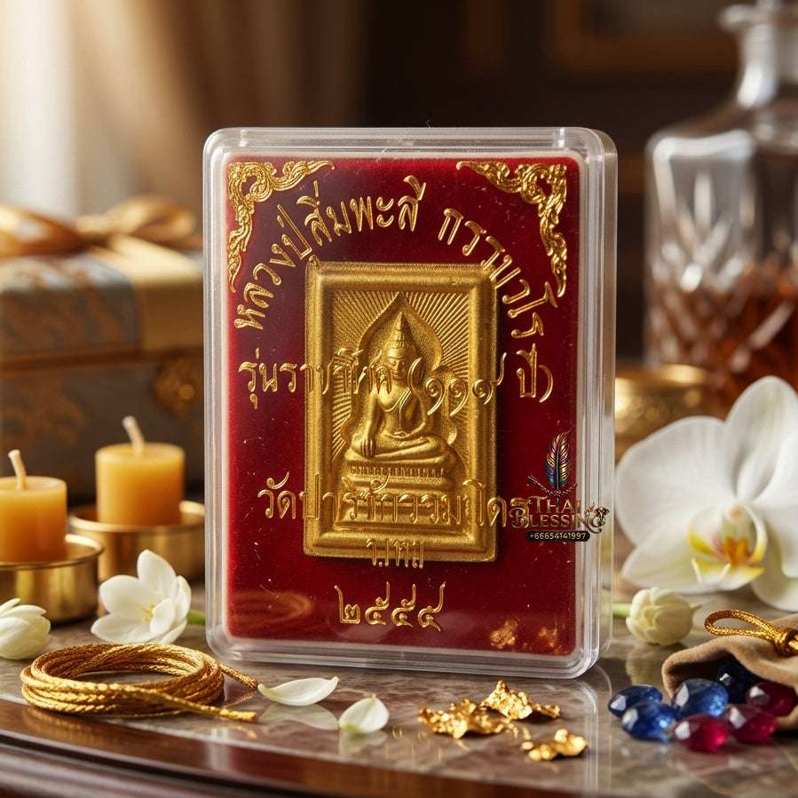 ✨ Authentic Thai Amulet Phra Somdej Whak Marn Wahn Saboo Lued - Blessed Sacred Herb and Elephant Oil Talisman by Luang Pu Simpalee Wat Pa Wichai Ruam Mit 2558 for Ultimate Breakthrough and Barrier Protection Thai Blessing Co By RURUECHA