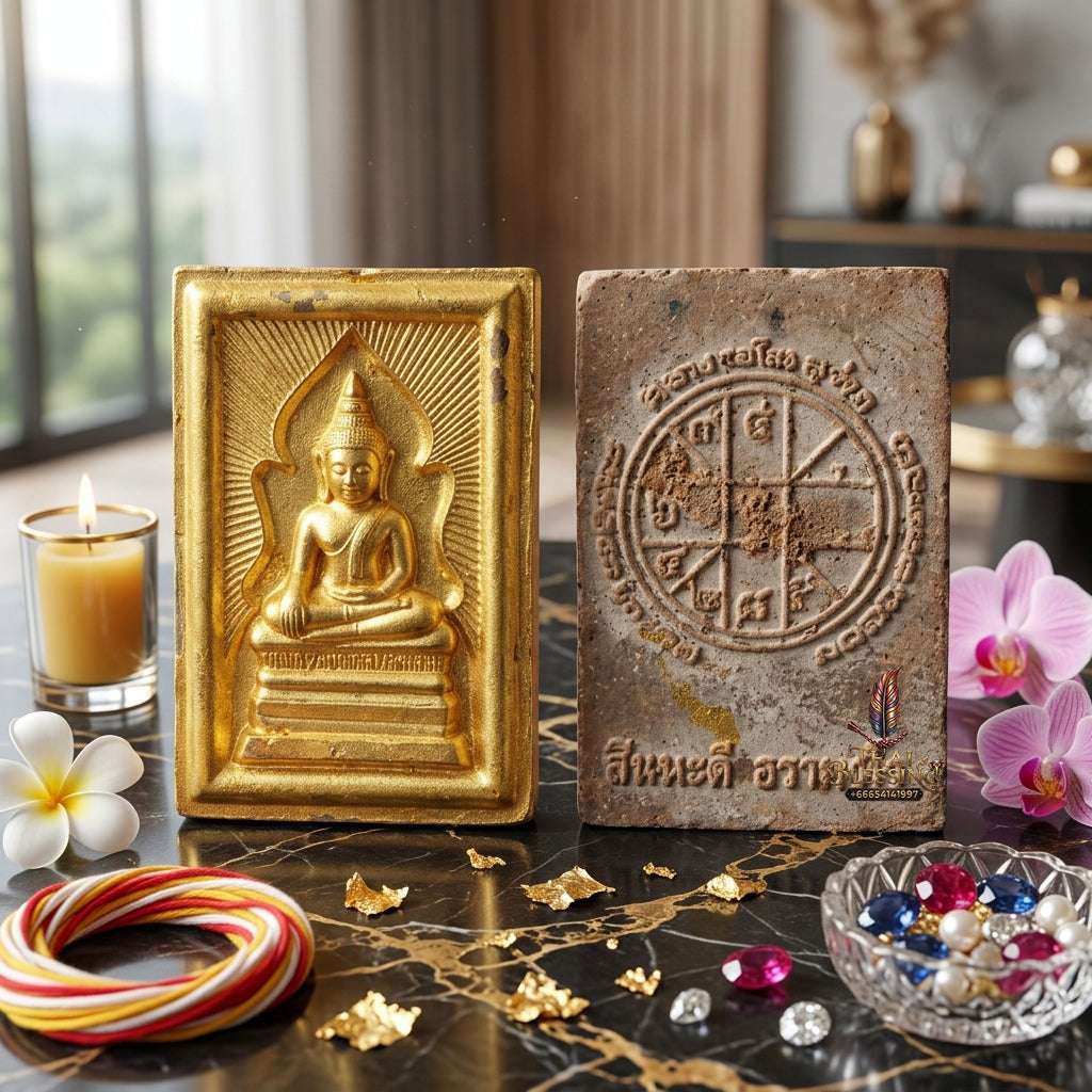 ✨ Authentic Thai Amulet Phra Somdej Whak Marn Wahn Saboo Lued - Blessed Sacred Herb and Elephant Oil Talisman by Luang Pu Simpalee Wat Pa Wichai Ruam Mit 2558 for Ultimate Breakthrough and Barrier Protection Thai Blessing Co By RURUECHA