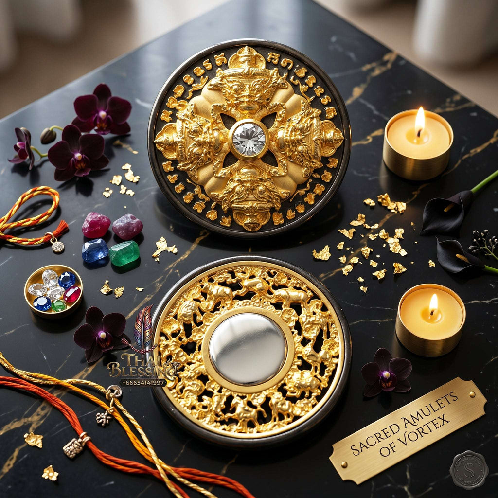 ✨👑🌑 Authentic Thai Amulet Rahu Phichai Sombat Stealth Node - Achan Ransiri Black & Gold Samrit Medal, 2019 Capital Guard