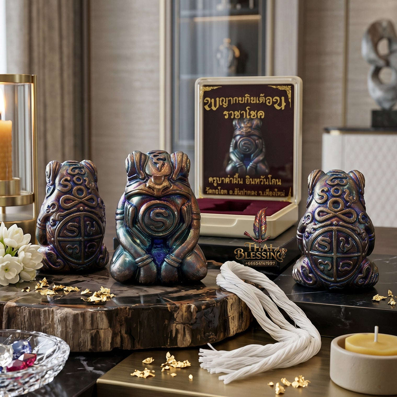✨👑🐸 Authentic Thai Amulet Sovereign Wealth Extraction Node - Khruba Kamfan Racha Choke Kop Kin Duean, Lanna Abundance Asset