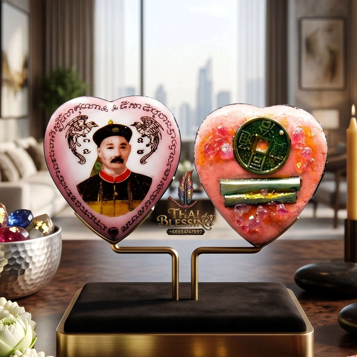 ✨🎲💖 Authentic Thai Amulet Yi Ko Hong Locket - Heart-Geometric Speculative Node (2.6x2.5 cm), Master Chor Magnetic Affinity Engine