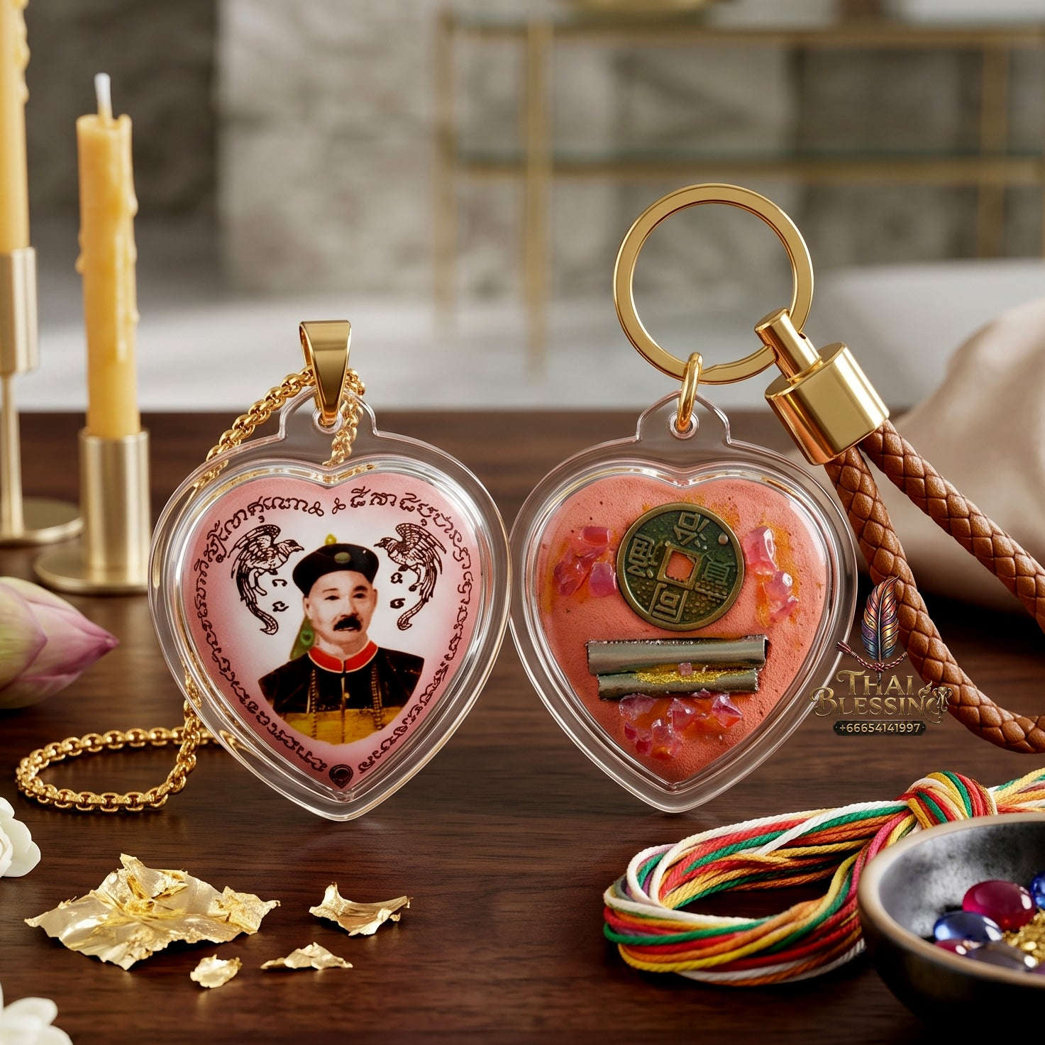 ✨🎲💖 Authentic Thai Amulet Yi Ko Hong Locket - Heart-Geometric Speculative Node (2.6x2.5 cm), Master Chor Magnetic Affinity Engine
