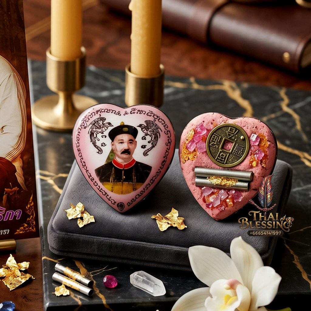 ✨🎲💖 Authentic Thai Amulet Yi Ko Hong Locket - Heart-Geometric Speculative Node (2.6x2.5 cm), Master Chor Magnetic Affinity Engine Standard Edition