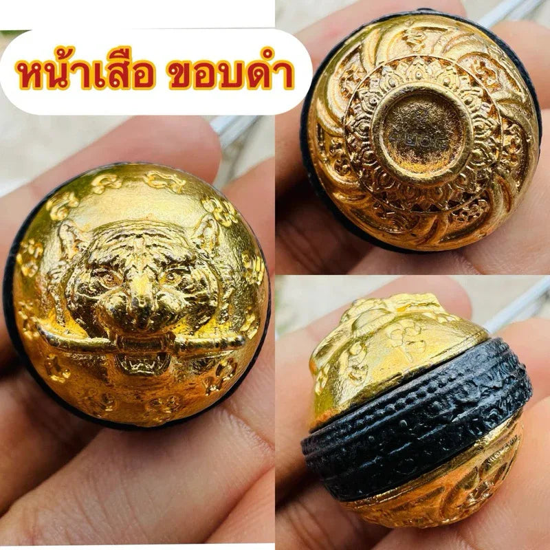 Authentic Thai Buddhist Talisman Prort Khor First Edition - Powerful Spiritual Protection Amulet Black-edged tiger face