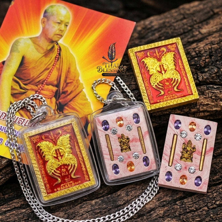 Authentic Thai Butterfly King Amulet "Thep Chamlaeng Phamon BE 2555" - Supreme Metta Charm, Sales Magnet & Wealth Attraction
