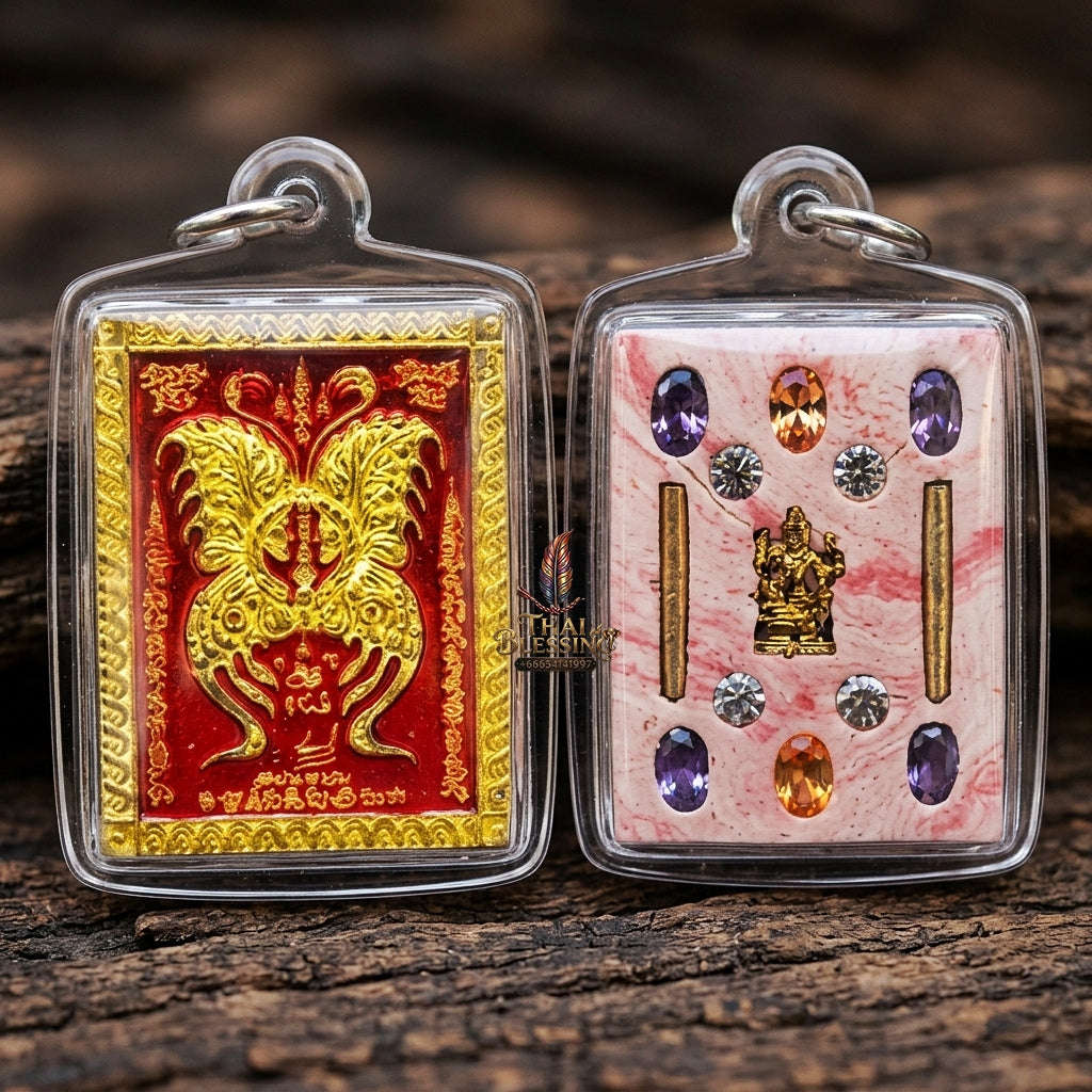 Authentic Thai Butterfly King Amulet "Thep Chamlaeng Phamon BE 2555" - Supreme Metta Charm, Sales Magnet & Wealth Attraction