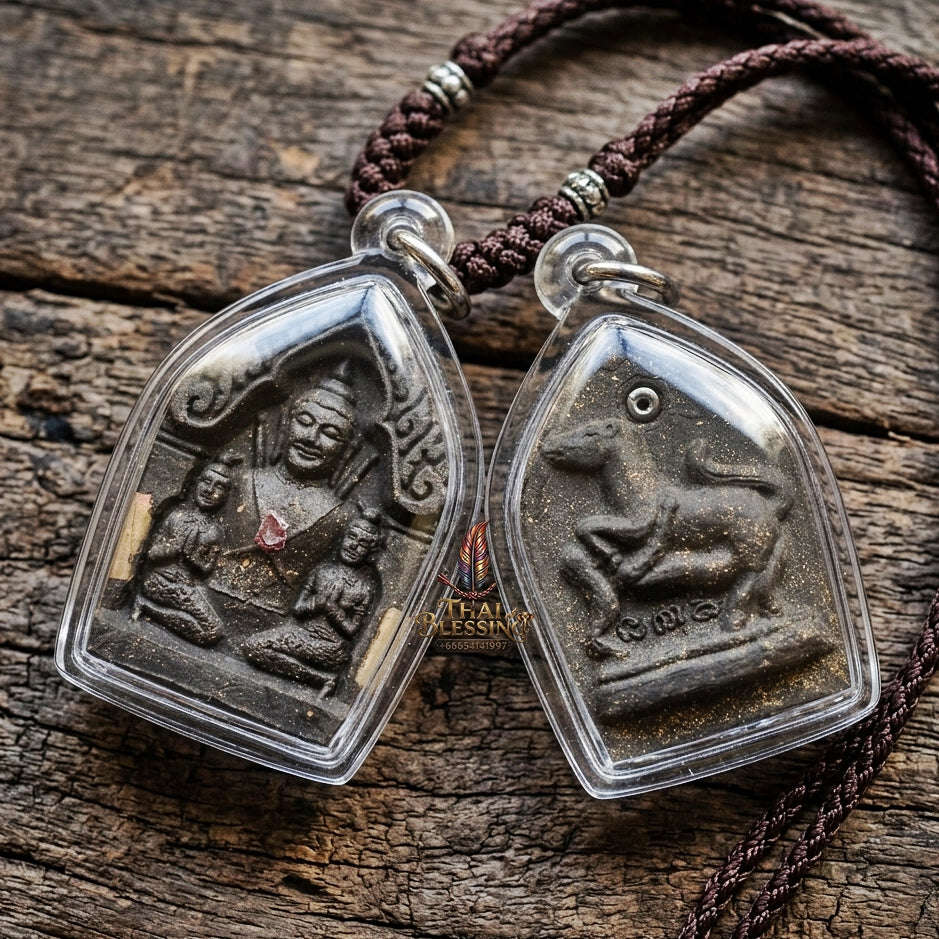Authentic Thai Charm Amulet "Khun Phaen Ma Sep Nang BE 2554" - Sacred Takian Wood Powder & Ma Sep Nang Seduction Rear Thai Blessing Co By RURUECHA