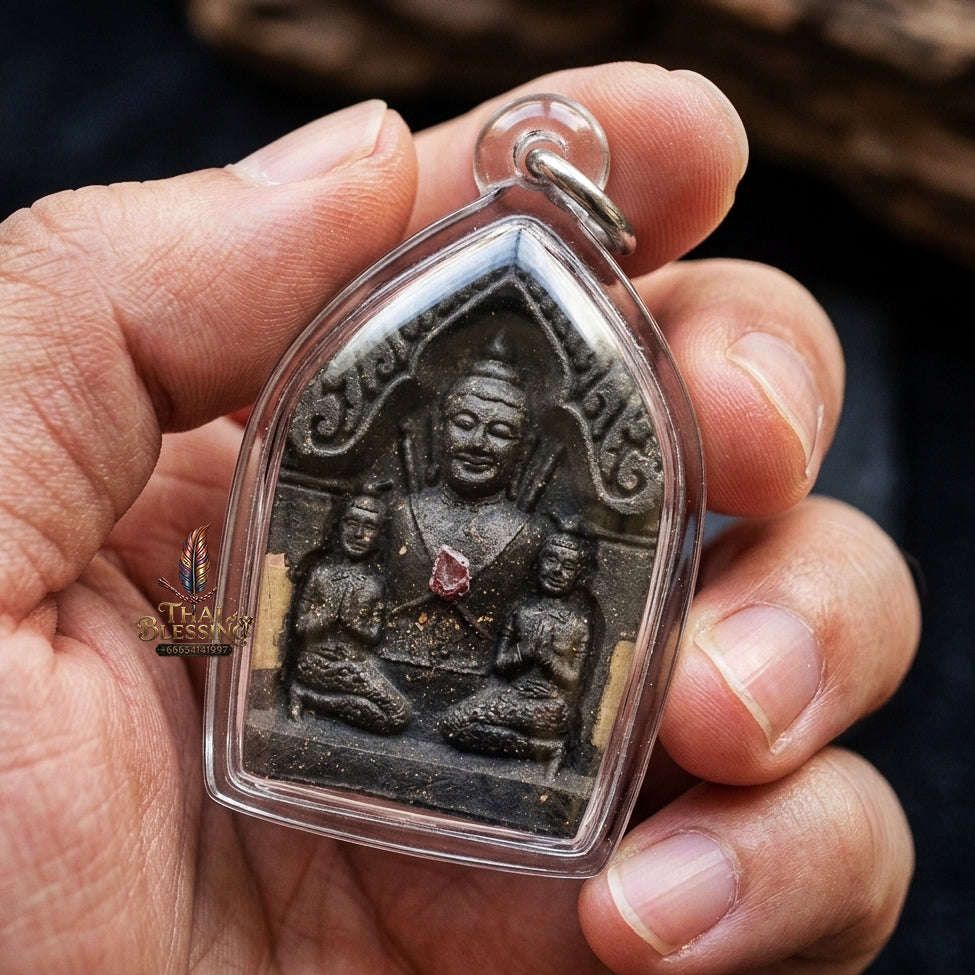 Authentic Thai Charm Amulet "Khun Phaen Ma Sep Nang BE 2554" - Sacred Takian Wood Powder & Ma Sep Nang Seduction Rear Thai Blessing Co By RURUECHA