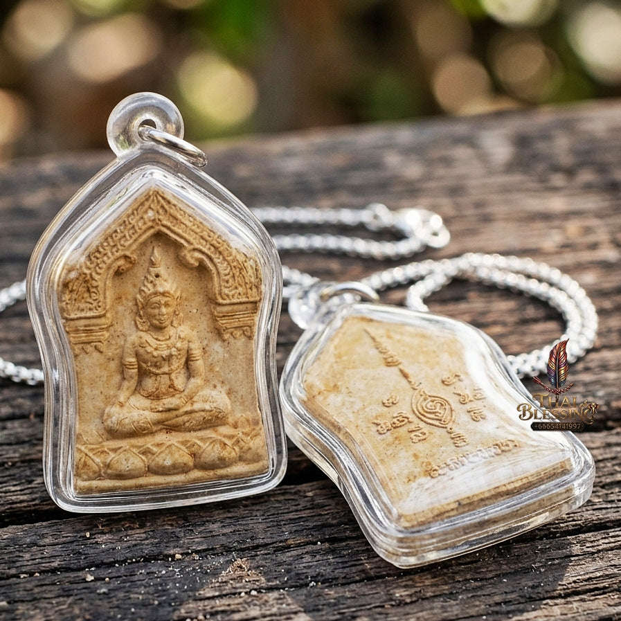 Authentic Thai Charm Amulet "Khun Phaen Nuea Hom BE 2544" - Sacred First-Bloom Rose & Buddhakhun Powder Charm Talisman Thai Blessing Co By RURUECHA