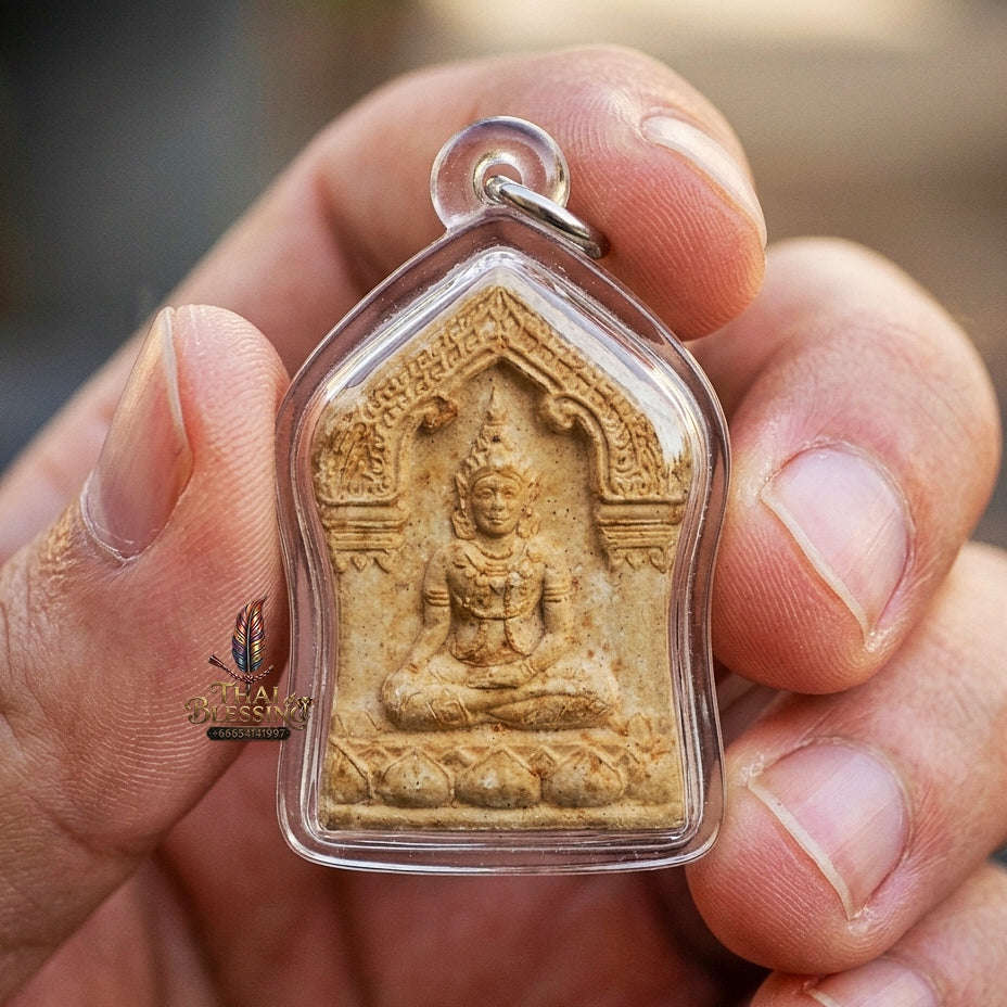 Authentic Thai Charm Amulet "Khun Phaen Nuea Hom BE 2544" - Sacred First-Bloom Rose & Buddhakhun Powder Charm Talisman Thai Blessing Co By RURUECHA
