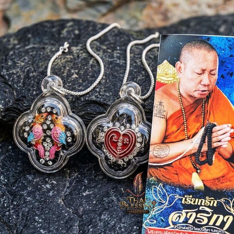 Authentic Thai Charm Amulet "Salika Riak Rak BE 2567" - Supreme Golden-Tongued Hornbill Love Attraction & Persuasive Charisma