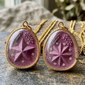 Authentic Thai Destiny Star Amulet "Dao Kham Duang BE 2562" - Purple 108 Sacred Buddha Powder & Gem-Embedded Lucky Star Talisman